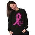 thumbnail image 4 of Cheetah Pink Ribbon We Are Fierce Women Crewneck Sweatshirt Brisco Brands S, 4 of 6