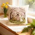 thumbnail image 1 of Bunny Easter Pillow Covers 18x18,Rabbit Greenery Flower Easter Decorations Spring Outdoor Embroidered Farmhouse Pillows Decorative Throw Pillows Cases Indoor Decor Cushion Covers for Home Sofa, 1 of 6