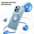 thumbnail image 4 of Magnetic for iPhone 12 Pro Max Clear Case Compatible with Magsafe Military-Grade Protection Shockproof Phone Bumper,Anti-Scratch Drop Proof Anti-Fingerprint Clear Hard Back Cover Back,Blue, 4 of 9