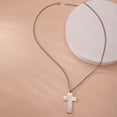 thumbnail image 3 of EUEAVAN Silver Rugby Cross Pendant Necklace Stainless Steel Jewelry Gifts, 3 of 6