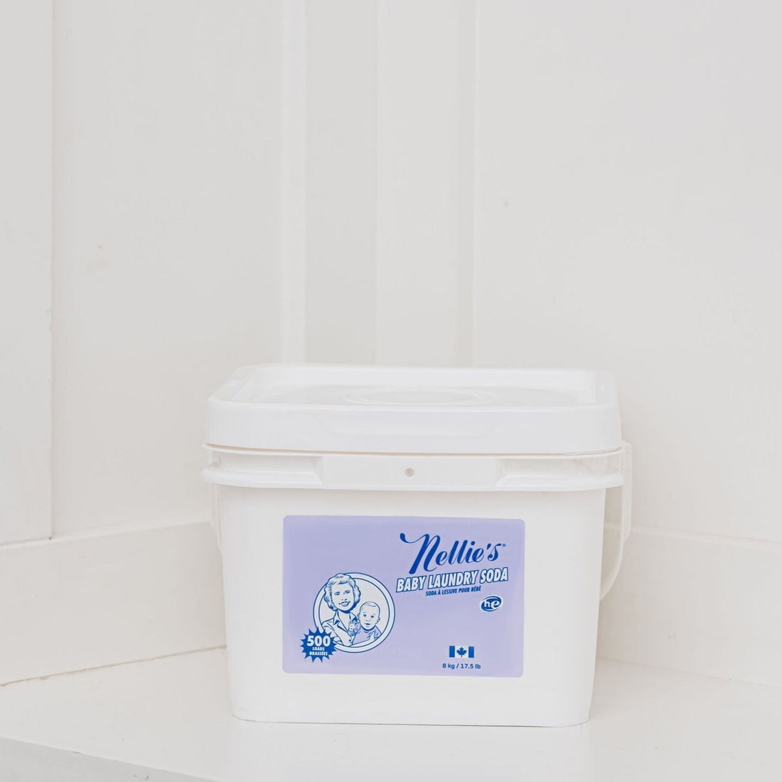 Lessive pour bébé Nellie's Baby Soda, 500 lavages, 8 kg, sans parfum