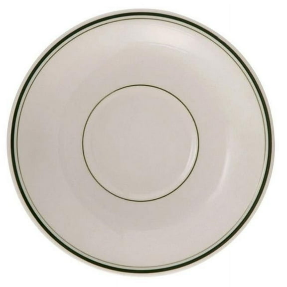 China Green Band Saucer, White- 6.125 in. - Pack of 36
