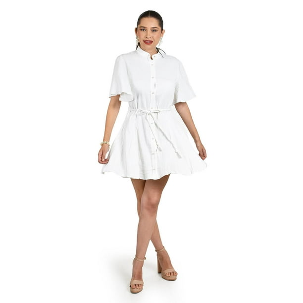 Vestido de manga amplia Roman Fashion /Juvenil, 125890 (Blanco) blanco CH