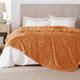 thumbnail image 3 of Manta Bedsure Queen GentleSoft Acogedora, forro polar de franela, naranja, 3 of 7