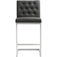 thumbnail image 3 of Tov Furniture Tabouret de Comptoir en Acier Inoxydable Helsinki (Lot de 2), Gris, 3 of 9