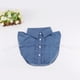 thumbnail image 2 of Elegante pechera de media camisa con cuello falso desmontable de mezclilla/rayas para mujer, 2 of 9