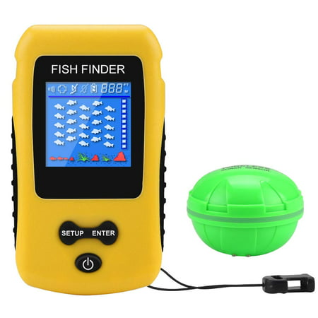 Adkwse Portable Fish Finder Wireless Transducer Fishfinder for Boat, Kayak Ice Fishing, Shore Fishing and Sea (Best Depth Finder For Ski Boat)