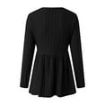 thumbnail image 5 of Womens Maternity Tops Long Sleeve Pregnancy Tunic Loose Blouses Crew Neck Ribbed Ruched Babydoll Maternity Shirts Black XL, 5 of 8