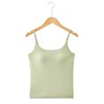 thumbnail image 2 of Annhoo Tank Tops for Women Crewneck Solid Color Lightweight Sleeveless Pajama Shirts with Bra Loungewear Clothes, 2 of 6