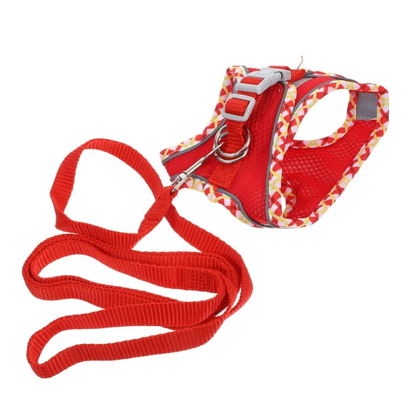 PAMINGONO 1 Set Red Polyester Cat Harness Leash for Small Dogs with Adjustable Design 13.8x11.8x4.6in
