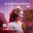 thumbnail image 2 of HyperX Cloud III Wireless – Gaming Headset for PC, PS5, PS4, up to 120-hour Battery, 2.4GHz Wireless, DTS Spatial Audio, 53mm Angled Drivers, Memory Foam, Durable Frame, 10mm Microphone, Black/Red, 2 of 5