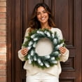 thumbnail image 5 of Qwtwty Christmas Wreath, Farmhouse Artificial Winter Garlands Hanging Ornament for Wall Window Porch Home Indoor Outdoor Christmas Decoration, 5 of 8