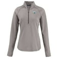 thumbnail image 2 of Women's Cutter & Buck Heather Gray Los Angeles Chargers  Peshastin Eco Fleece Recycled Tri-Blend Raglan Half-Zip Jacket, 2 of 3
