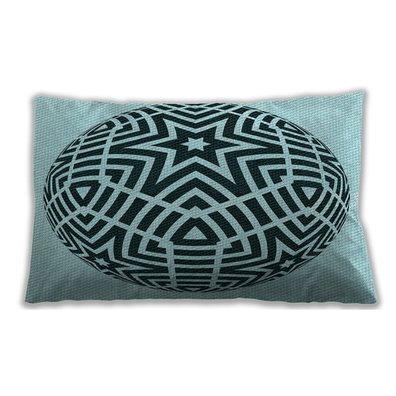 Ahgly Company Outdoor Rectangular Contemporary Lumbar Throw Pillow, 13 inch by 19 inch