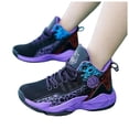 thumbnail image 5 of enyan Kids Shoes Boys Girls Breathable Soft Athletic Basketball Shoes (Little Kid/Big Kid) Purple,12.5, 5 of 6