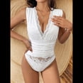 thumbnail image 4 of Body de Encaje Transparente para Mujer, Sin Mangas, con Escote en V Profundo L, 4 of 7