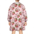 thumbnail image 2 of Wearable Oversized Blanket,Pink Cow Strawberry Hug Pattern Wearable Blanket Hoodie for Adults,Cozy Hooded Blankets with Super Pockets,Super Warm Fuzzy Pullover for Women & Men, 2 of 6
