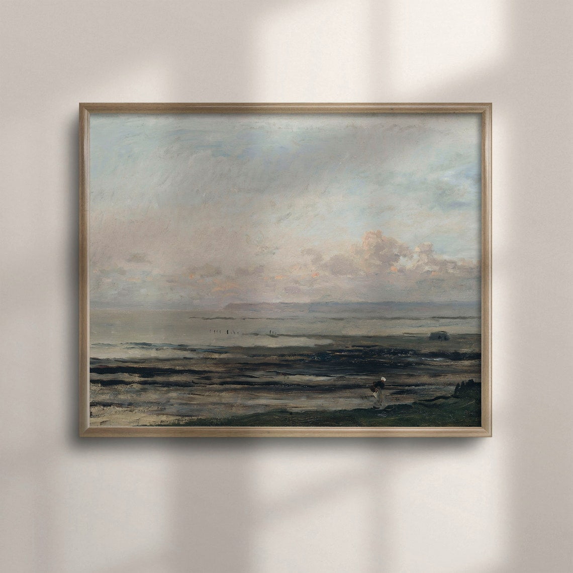 Vintage Moody Ocean Seascape Poster Beach House Coastal Simple Coastal Living Room And Gallery Wall Decor