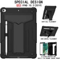 thumbnail image 4 of EpicGadget Case for iPad 10.2 (9th/8th/7th Gen) Protective Rugged Hybrid Case with Kickstand Pencil Holder Cover for Apple 10.2 Inch iPad 9th/8th/7th Generation 2021/2020/2019 Release (Black/Black), 4 of 5