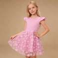 thumbnail image 2 of PLHWHYQ Toddler Girls Ruffle Sleeve Knit Bodice Tutu Dress, A-Line Outfit for Parties, Birthdays & Everyday Wear Pink 4-5 Years, 2 of 6