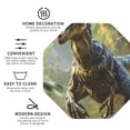 thumbnail image 3 of Honeii Ferocious Dinosaur Print Leather Coaster Set of 4, Ideal for Safeguarding Your Furniture from Drinks Spills and Effortless Cleanup-Octagon, 3 of 6