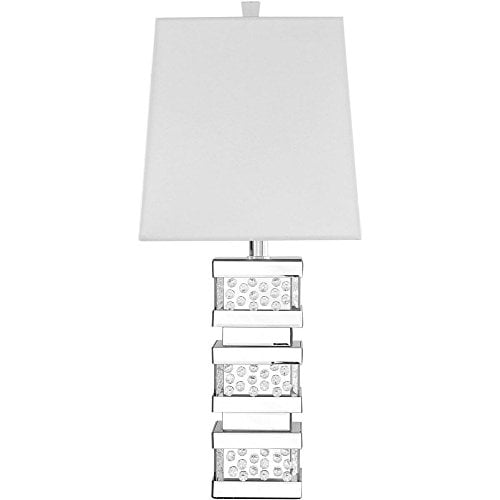 Elegant ML9311 Sparkle Collection 1-Light Silver Finish Table Lamp 