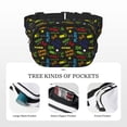 thumbnail image 5 of Honeii Pixel Game Print Square Double Layer Waist Bag,Waist Belt Bag Fashion Fanny Women and Men,For Travel Running Hiking Walking, 5 of 9