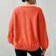 thumbnail image 5 of HongQid Women's Long Sleeves Crew Neck Fleece Pullover Sweatshirts with Pocket, 5 of 9