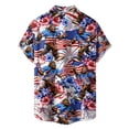 thumbnail image 4 of Mens 250 Anniversary USA Shirt Short Sleeve Button Down Lapel Blouse Independence Day Patriotic Beach Shirts for Men Blue L, 4 of 5