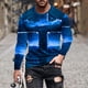 thumbnail image 1 of Blusas y camisas de manga larga con cuello redondo para hombre, blusa informal de manga larga con cuello redondo y estampado de rayas, blusa de poliéster para hombre, 1 of 5