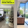 thumbnail image 3 of Árbol De Navidad A la mitad para Pared - Medio Árbol de 2.2m alto Nevado Ahorra Espacio Modelo Foxtail Premium con 1250 ramas PE/PVC Pino Navideño + Maleta Transportadora Half Christmas Tree Artego, 3 of 9