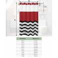 thumbnail image 6 of No Hook Shower Curtain with Snap-in Liner, Black White Chevron Waterproof Fabric Bathroom Curtains, Geometric Red Sea Wavy Striped Bath Curtains & Mesh Top Window Stand Up Stall 36"x72", 6 of 6