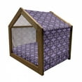thumbnail image 2 of Celtic Pet House, Unique Celtic Knot with Swirling and Twisted Line Details Print, Outdoor & Indoor Portable Dog Kennel with Pillow and Cover, 5 Sizes, Violet Lilac, by Ambesonne, 2 of 5