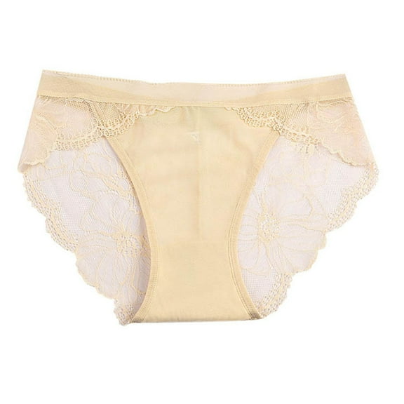 XIYON Women's Underwear Ladies' Sexy Lace Breathable Pure Crotch Lifting Triangle Underwear Breathable
