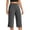 Dark Gray, variant on Wutalume Women's Fashion Solid Color Pocket Capri Pants with Split Hem High Waist Yoga Sports Casual Summer Beach,Army Green L