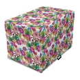 thumbnail image 1 of Floral Dog Crate Cover, Continuous Exotic Nature Pattern with Tropical Flowers Bushes and Leaves, Easy to Use Pet Kennel Cover Small Dogs Puppies Kittens, 7 Sizes, Multicolor, by Ambesonne, 1 of 6