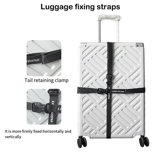 2X Attaché Ceinture Ensemble Bagages Cils Sangle Cargo Cravate Bagages Cils Sangle Fixation Boucle Sangle Valise Réglable Affaires Sangles Sécurisées Vert Foncé/l