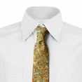 thumbnail image 2 of Floral Necktie, Doodle Curling Flowers Art, Dress Tie, 3.7", Orange Dark Seafoam, by Ambesonne, 2 of 3