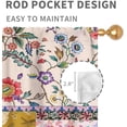 thumbnail image 4 of Boho Floral Curtains, Vintage Patchwork Flower Bohemian Colorful Spring Retro Pattern Stitching Bohemian Window Curtains for Living Room Bedroom Kitchen Bathroom 2 Panels, 84"x63" Inch, 4 of 5