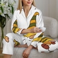 thumbnail image 6 of Hirioo Happy Fall for Women's Pajama Sets 2 Piece Pjs Women's Long-Sleeved Pajama Set Button Down Sleepwear,S-XXL-Large, 6 of 7