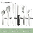 thumbnail image 4 of Bestdin 72 Piece Silverware Set, Cutlery Set for 12, Flatware Sets with Steak Knives, Food Grade Stainless Steel Tableware Set, Use for Home Kitchen Restaurant Hotel, Dishwasher Safe, Mirror Polished, 4 of 9