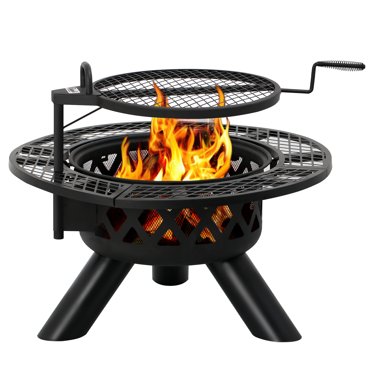 Gymax Patio Fire Pit Chimenea Fireplace Wood Burning Heater Garden ...