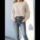 thumbnail image 5 of Suéter A Rayas para Mujer, Jersey de Larga con Cuello Redondo para Otoño, Tops de Punto, Ropa Informal de Gran Tamaño Y2K. Albaricoque Sólido S, 5 of 9
