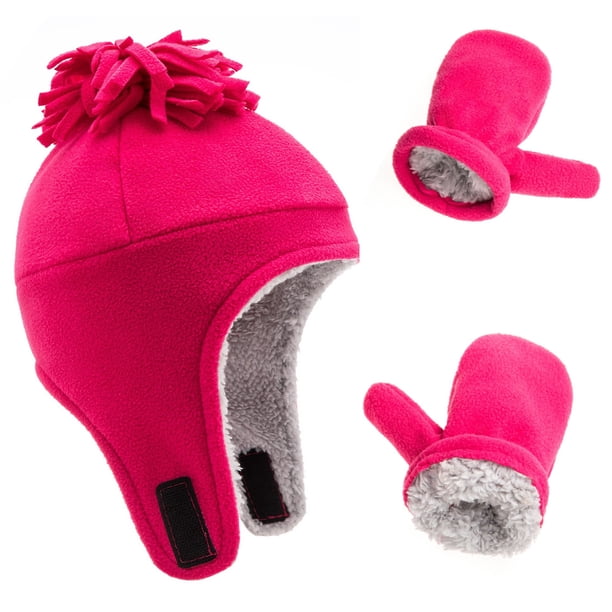 Guantes de dedo con terciopelo otoño e invierno guantes de gorro de lana para niños