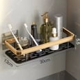 thumbnail image 2 of Multipurpose Self Adhesive Wall Mounted Shelf Black Shower Caddy Hanging Corner Shower Caddy Triangular Aluminum with Hollow Base Removable Corner Shelf for Bathroom Toilet Kitchen Storage, 2 of 6