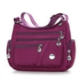 thumbnail image 2 of Women Multi Pockets Crossbody Bag Waterproof Nylon Single Shoulder Bag Travel Purses Handbags, Purple, 2 of 9