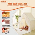 thumbnail image 2 of VEVOR Kids Play Tent, Kids Tent for Kids 1-5 Years Old, Toddler Tent with Mat and Tent Lamp, Tent for Kids with Windows for Indoor and Outdoor, Yurt Tent for Boys and Girls, Beige, 2 of 5