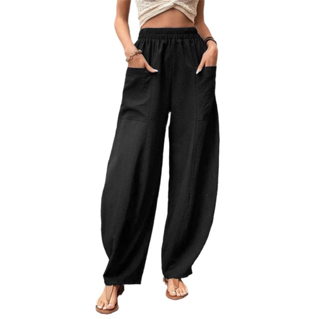 Pantalones Pantalones holgados para mujer, pantalones largos deportivos de ajuste holgado, traje de calle Vintage (negro S) Ygjytge Negro T S para Mujer