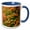 Blue/White, variant on 3drose, Canada, Nova Scotia, Cape Breton, Cabot Trail, Trees in Autumn Color., 11oz Magic Transforming Mug