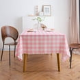 thumbnail image 4 of Pink Gingham Tablecloth for Rectangle Tables- Checkered Table Cloth Waterproof Kitchen & Table Linens-Polyester Buffalo Plaid Wrinkle Free Table Cover(Baby Pink 60x84in), 4 of 6